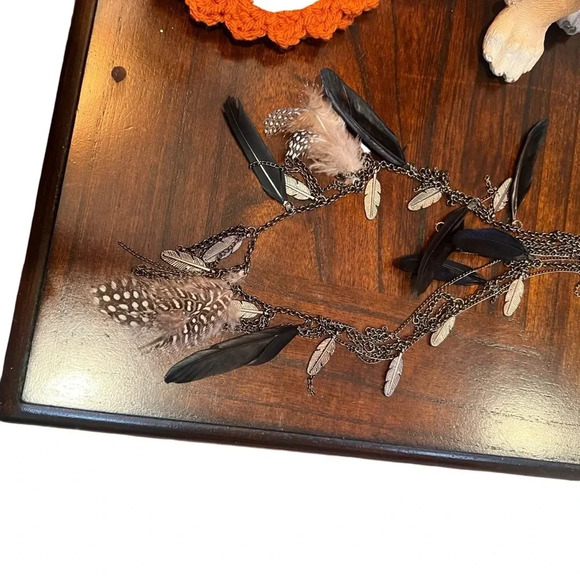 Boho Silver Chain Feather Statement Necklace Real Feathers Festival Western Art - Picture 6 of 8